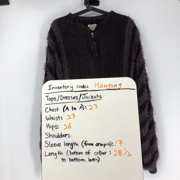 Zonda Nellis Purple Multicolored thread woven eyelash zipup Sweater / jacket M - Picture 14 of 15